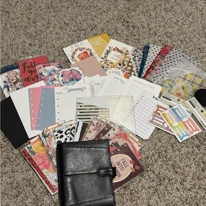 Black Leather pocket Filofax Aston